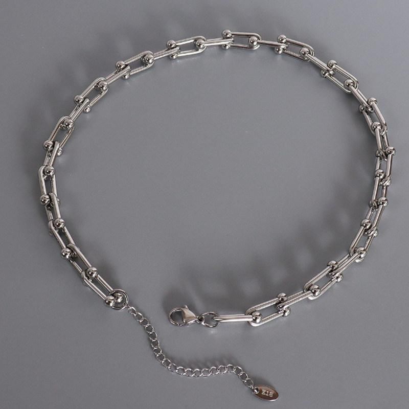 New Design U Shape Jewelry Necklace Bracelet Earrings Stainless Steel Jewelry Set (Steel/Gold/Rosegold color)