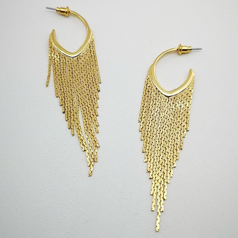 Wholesale Fashion Female Drop Earrings Tassel Water Drop Long Claw Chain Rhinestone Tassel Earrings Full Diamond Earring Jewelry