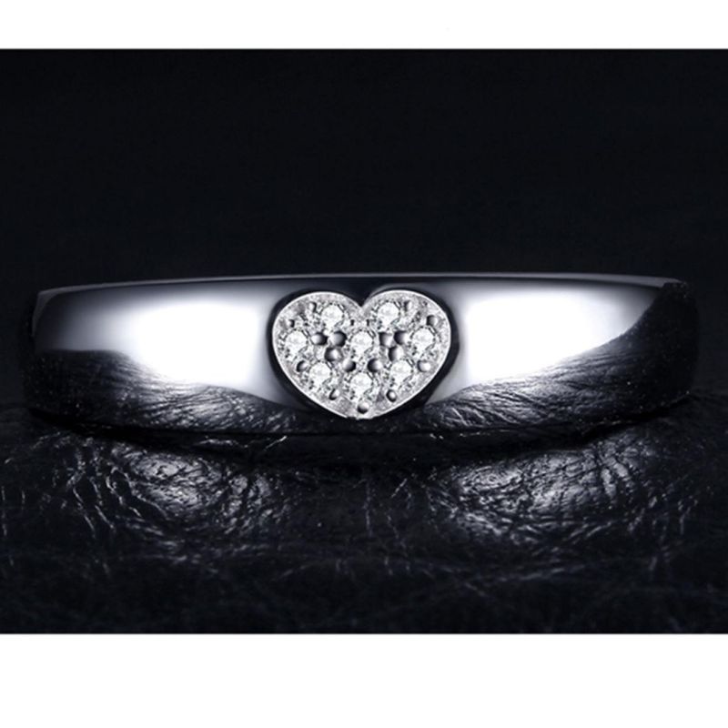 925 Sterling Silver Women Heart Love Wedding Band Engagement Promise Ring Wholesale
