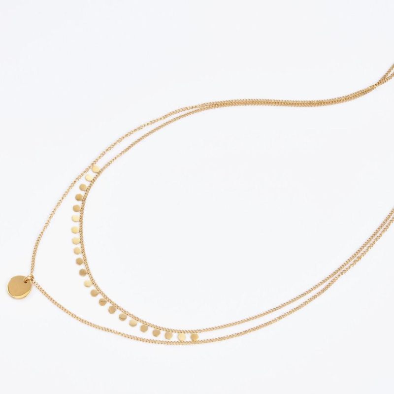Stainless Steel Fashion Jewellery Necklace for Lady 18K Gold Plated Custom Jewel Accessories