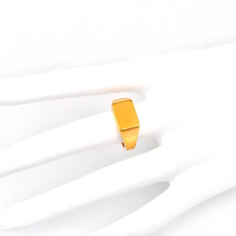 Minimalish Style Value Engagement Jewelry 18K/14K Real Gold Plated Stainless Steel Rings for Men Women