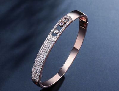 Fashion Luxury CZ Bangle Bracelet for Women. Rose Gold Fashion CZ Bangle Bracelet, Fashion Accessories