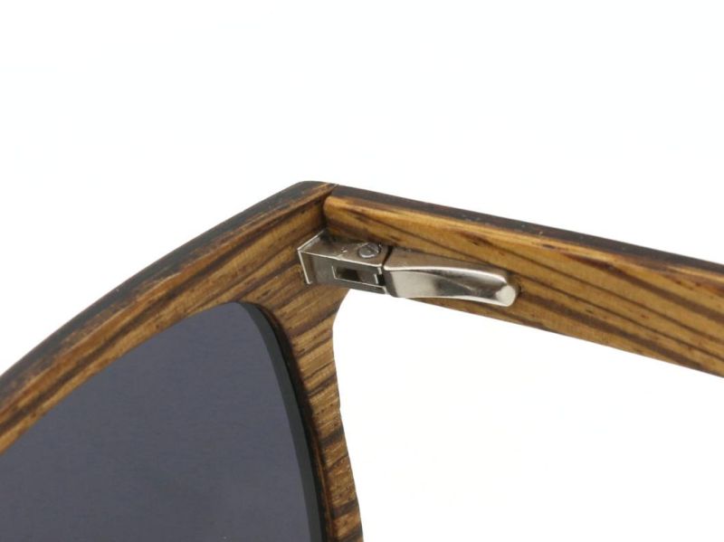 2020 Squarish Oversized Ebony Zebra Wooden Polarized Sunglasses