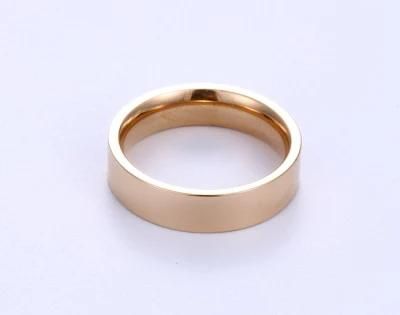 Unique Design Fashion Stainless Steel Jewelry Rose Gold Color Synthetic Zircon Ring