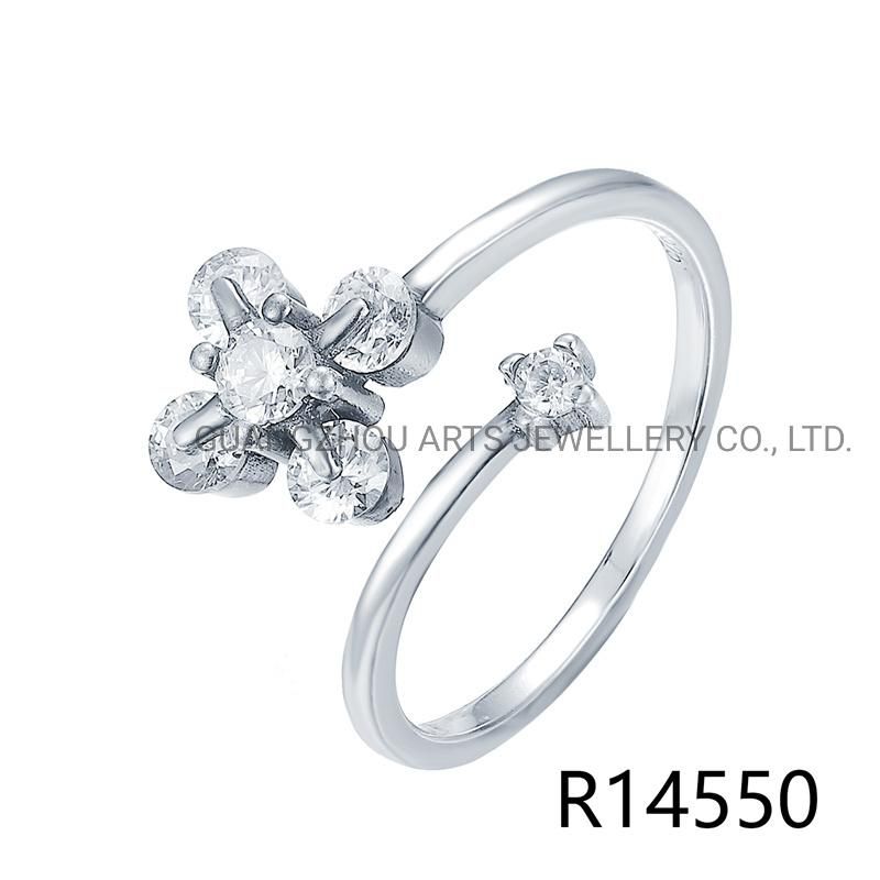 925 Sterling Silver CZ Romantic Cross Finger Ring