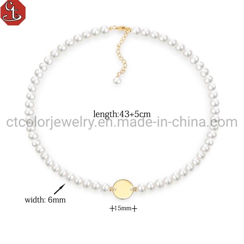 Fashion jewelry Elegant White Imitation Pearl Beads Choker Clavicle Chain Necklace