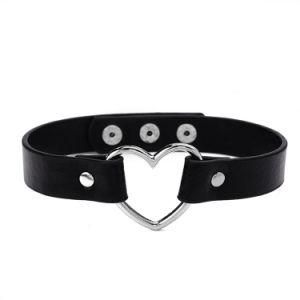 Brand Name Sexy Punk Gothic Leather Heart Studded Choker Necklace