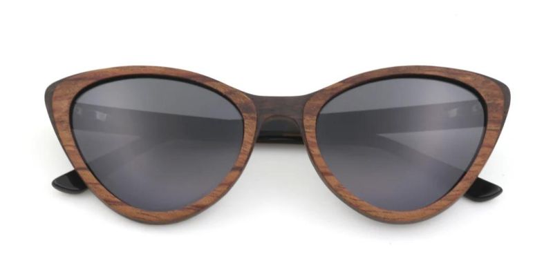 Cat Eye Design Wholesale Two Layers Wooden Sunglasses Ready to Ship