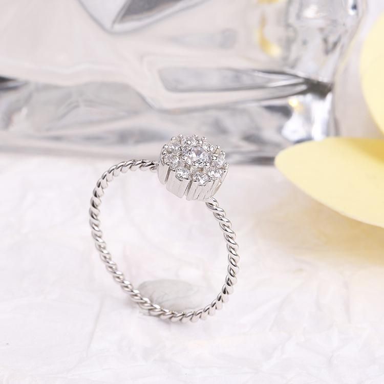 925 Silver Fashion Accessories Fashion Jewelry Hot Sale High Quality Factory Wholesale Trendy Women CZ Moissanite Ring