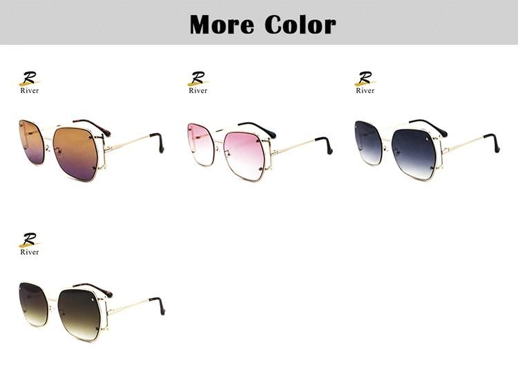 Colorful Hexagon Metal Frames Women Ready Sunglasses