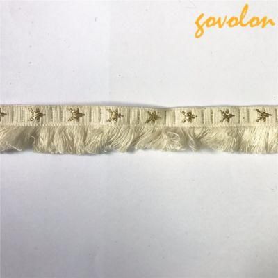 Fashion Cotton Trims with Stars Pattern Tassel Fringe