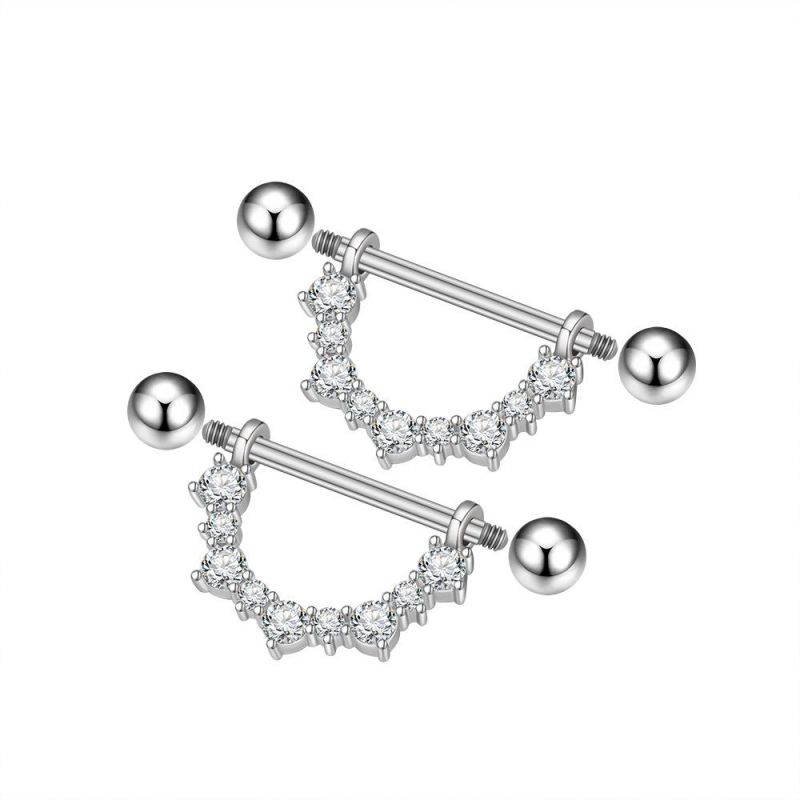 316L Surgical Steel Nipple Ring Body Jewelry Piercing (6Designs)