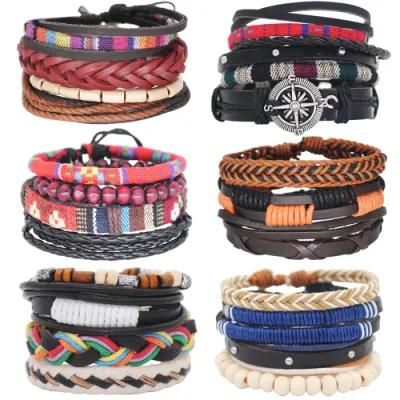 Bohemian National Style Retro Handwoven Leather Rope Multi-Layer Combination Couples Bracelet
