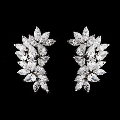 Wedding Pear CZ Earring, Bridal Pear CZ Earring, Bridesmaid CZ Earring