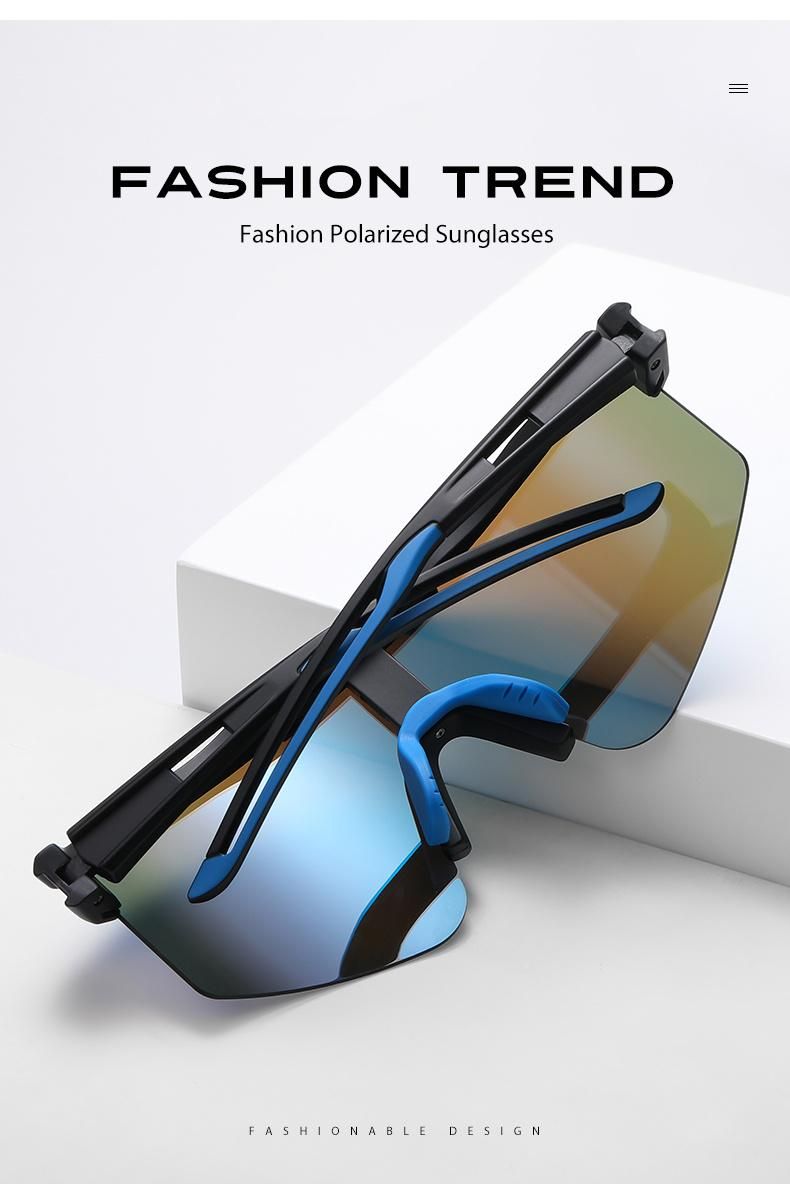 Wind Proof Goggle Sunglasses PC Frame Polarized Lens with Colorful Mirror Unisex Sporty Sunglases