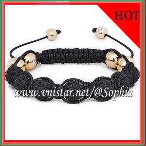 Black Crystal Bead Bracelet (SBB068-5)