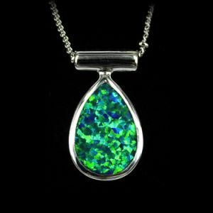 Fashion Green Fire Opal Jewelry Sterling Silver Pendant Charm