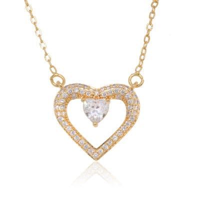 Wholesale Ladies Zircon Heart Shape Fashion Jewelry Necklace