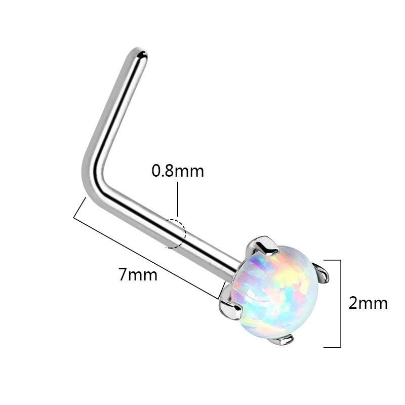 316L Surgical Steel 20g Opal Nose Ring Nose Hoop (3PCS per set) Body Piercing Jewelry (Custom Opal /bar color Available)