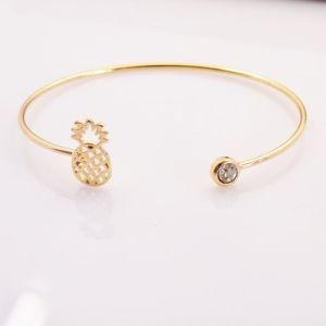 New Fashion Alloy Cute Pineapple Fruit Cuff Bangle