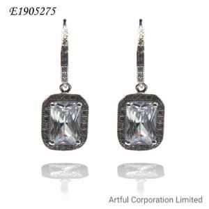 White CZ Cubic Zirconia Silver Earrings&#160; Jewelry