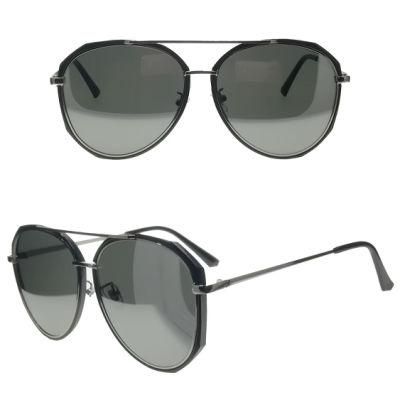 Polygon Pilot Style Mixed Material Fashion Sunglasses