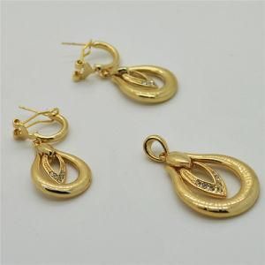14k Gold Plated African Jewelry Sets Earrings Pendant Free Shipping (S14A07087EP1XS0004)