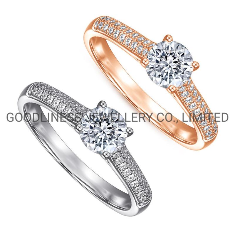 925 Sterling Silver Promise Women CZ Engagement Couple Diamond Rings