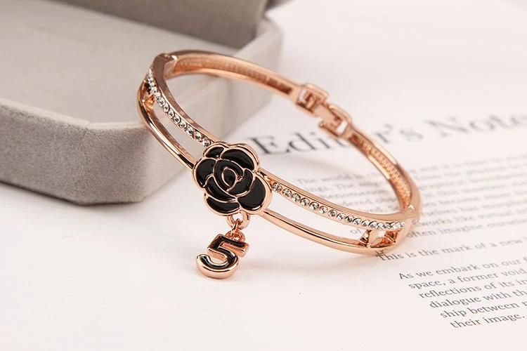 Shine Crystal 5 Letter Bangles Bracelet Fashion Brand Wedding Jewelry