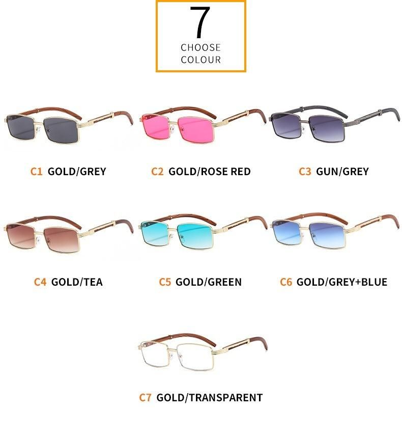 New Metal Small Square Sunglasses Sunscreen Sunglasses