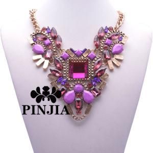 Lady Chunky Fashion Style Stone Imitation Jewelry Beaded Necklace