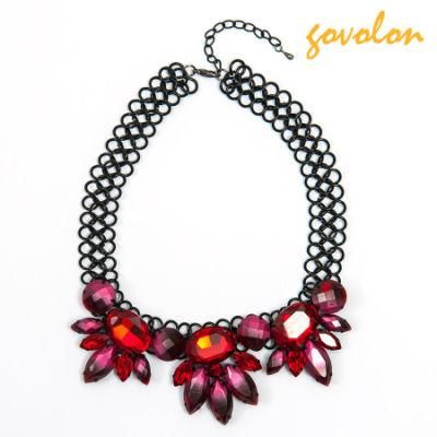 Fashion Jewellery Necklace with Red Crystal Stone