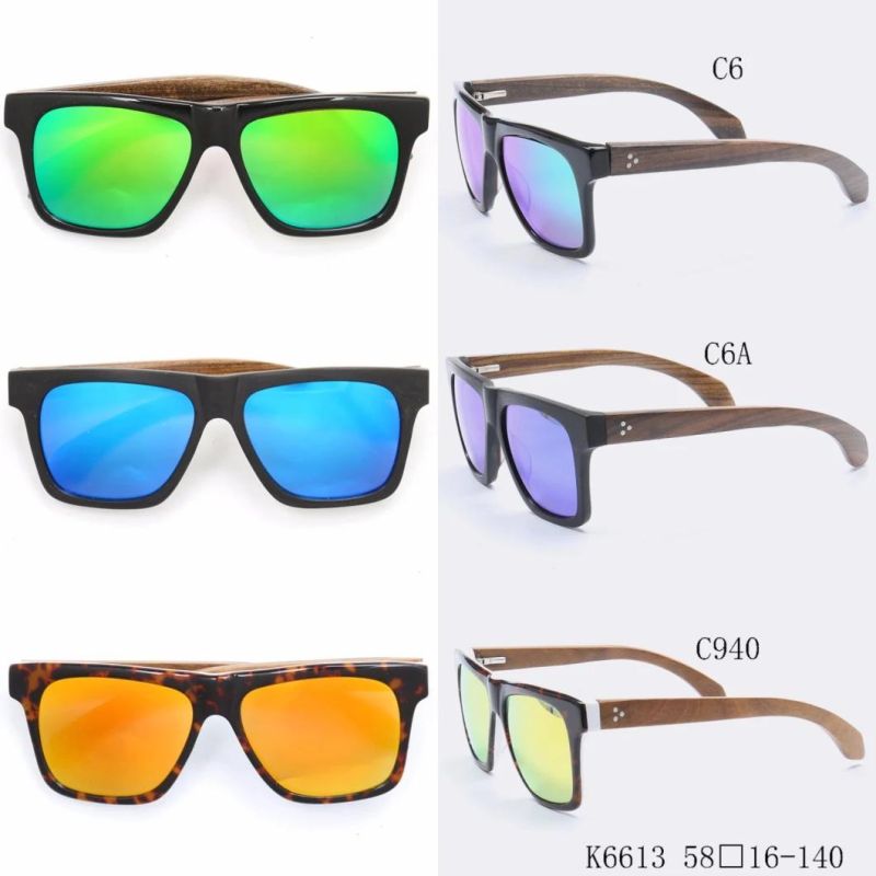 Wood Wooden Sunglasses with Mirror Lens
