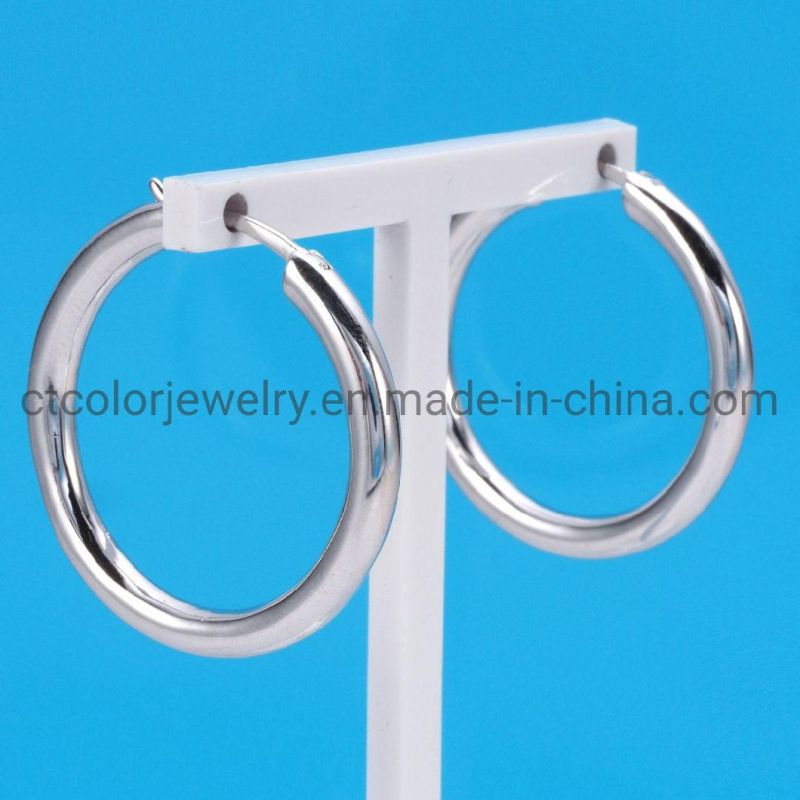 Fashion Accessories Big Circle Hip Hop 925 Sliver Jewelry Earrings