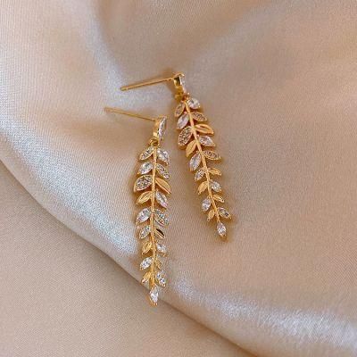 Fashion Jewelry Trendy Drop Leaf Statement Earrings