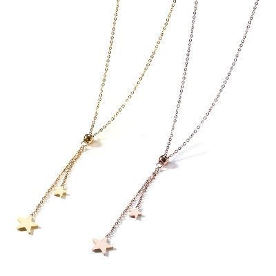 Double Star Roes Gold Jewelry Necklaces for Clothes