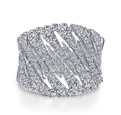 Hot Sale Luxury Sterling Silver CZ Garden Rake Ring