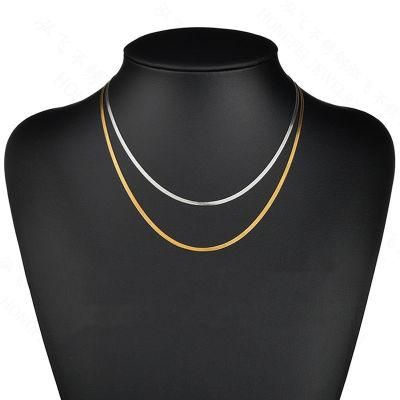 Gold Necklaces for Women Men, 14K Gold Plated Snake Chain Necklace Herringbone Choker Necklaces for Women Men