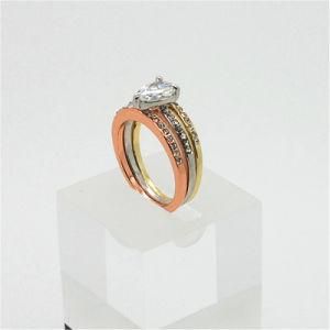 Triple 18k Rose Gold Plated Austria Crystal Simulated Diamond Three-in-One Ring (R13A07011R4W/25)
