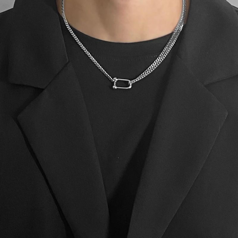 Manufacturer Custom 316L Stainless Steel Jewelry Collarbone Chain Necklace Jewelry Ins Cold Wind Simple Man Jewellery Simple Style