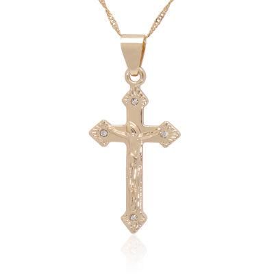 2022 Wholesale Zirconia Jesus Cross Pendant Bead Necklace