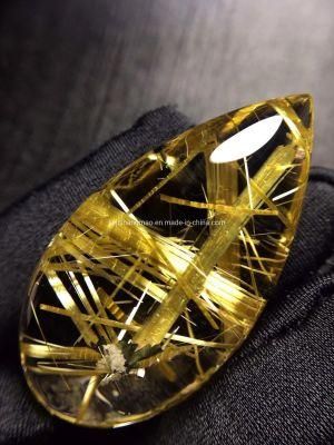 China Fashion Jewelry Gold Rutilated Quartz Pendants Natural Crystal