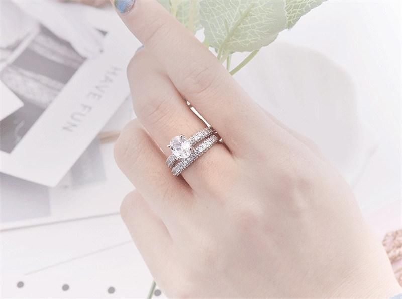 Women Fashion Cubic Zirconia Wedding Engagement Ring Fashion Jewelry