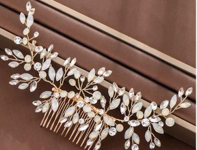 Wedding Opal Stone Hair Comb Hair Vines Headpiece. Bridal Opal Stone Hair Comb Head Piece