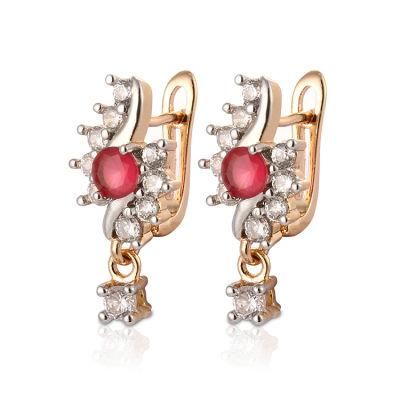 Costume Fashion Jewelry Women Imitation 14K 18K Gold Plated Huggie Hoop Earring with CZ Pearl
