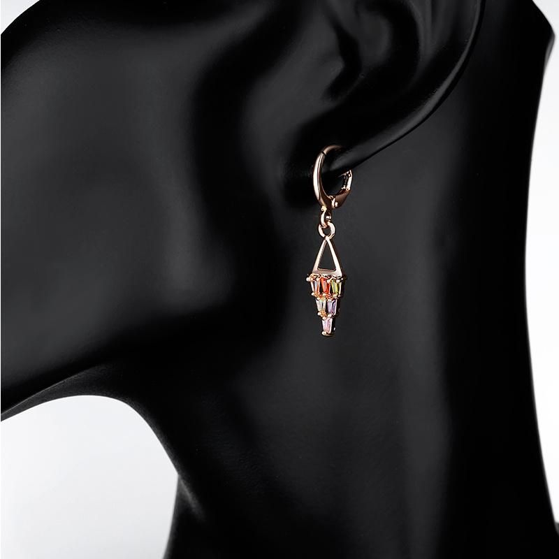 Wholesale Fashion Jewelry Designs Colorful Zircon Silver Clip Earring