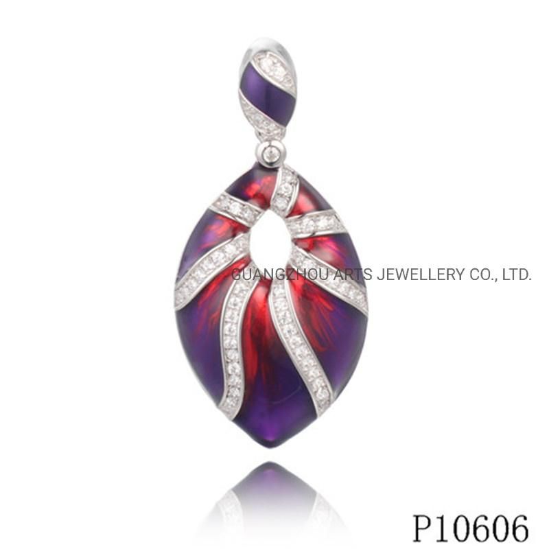 Wholesale 925 Sterling Silver Drop Shaped Gradient Ramp Enamel Pendant