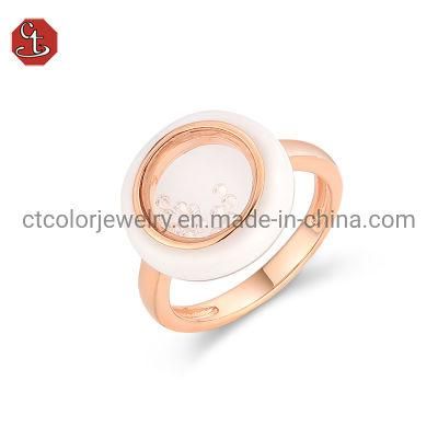 2021 jewelry trend contracted fashion rose plated Enamel Ring