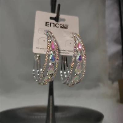 Minimalist Cubic Zirconia Jewelry Ring Bling Women&prime;s Jewelry Diamond Wedding Rings New Shiny Earrings