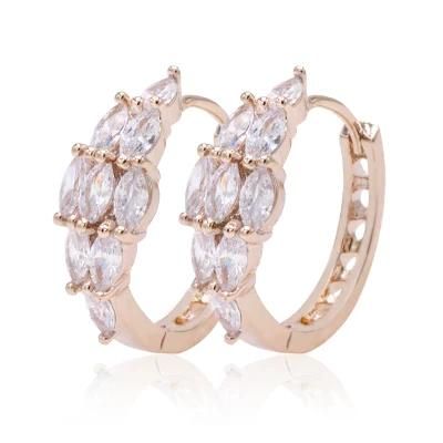 Fashion Ladies Exquisite Cubic Zirconia Gold Plated Earrings